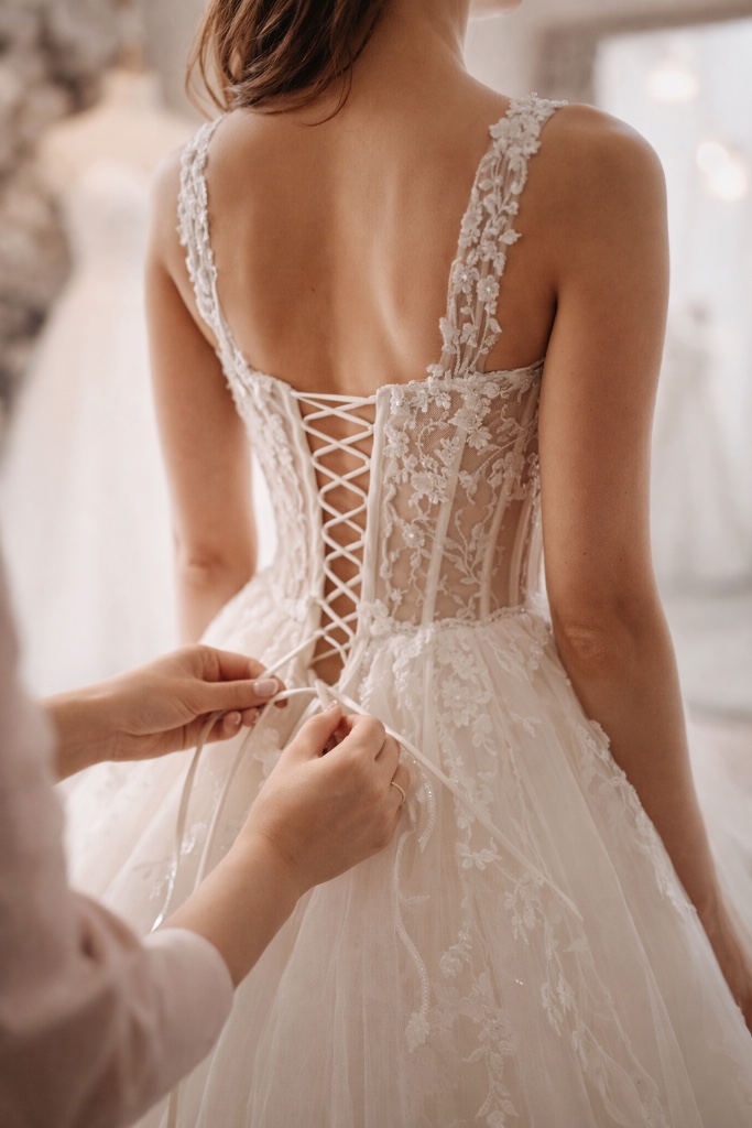 Bridal gown customization and alterations at Lady Swan Bridal & Atelier in Newmarket